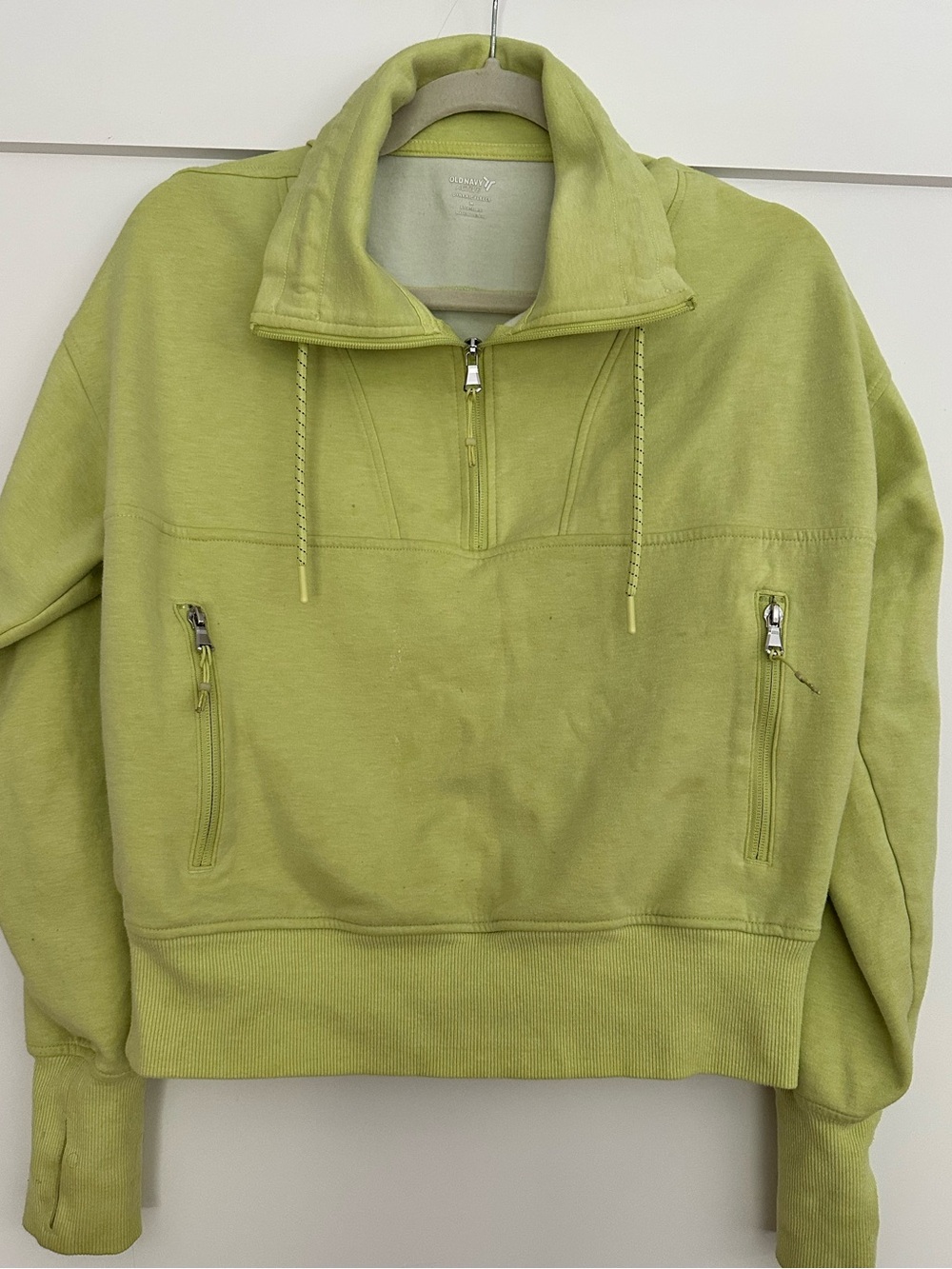 Old Navy Lime Green Half-Zip Pullover Hoodie